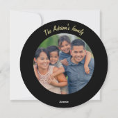 Schwarzer Goldschnee Weihnachtsball mit Funkellich Feiertagskarte (Rückseite)