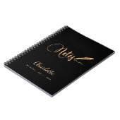 Schwarzer Goldstift elegantes Skriptname Notizblock (Linke Seite)