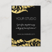 Schwarzer GoldWirbels-älteres Telefonnummerkarte (Rückseite)