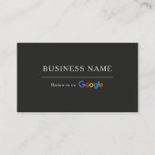 Schwarzer Google-Bewertungs-QR-Code Visitenkarte (Vorderseite)