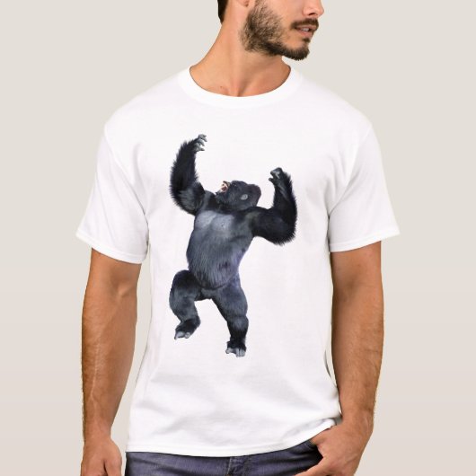 Schwarzer Gorilla-Affe T-Shirt (Vorderseite)
