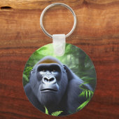 Schwarzer Gorilla im Dschungel, Schlüsselanhänger (Vorderseite)