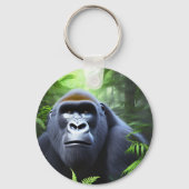 Schwarzer Gorilla im Dschungel, Schlüsselanhänger (Rückseite)