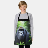 Schwarzer Gorilla, Kinder Full Print Schürze (Getragen)