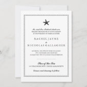 Schwarzer Graceful Starfish | Hochzeit Einladung (Vorderseite)