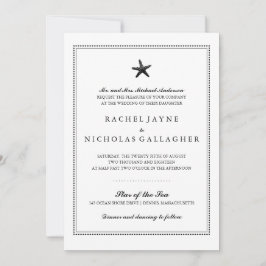 Schwarzer Graceful Starfish | Hochzeit Einladung
