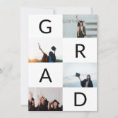 Schwarzer GRAD Text Weiße BLOCKS MULTI-Foto Einladung (Vorderseite)