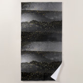 Schwarzer Gradient kosmischer Sternraum Strandtuch (Vorderseite)