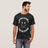 Schwarzer grafischer T - Shirt mit Smile Face und (Vorne ganz)