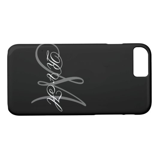 SCHWARZER GRAMM-MONOGRAMM Case-Mate iPhone HÜLLE (Rückseite (Horizontal))