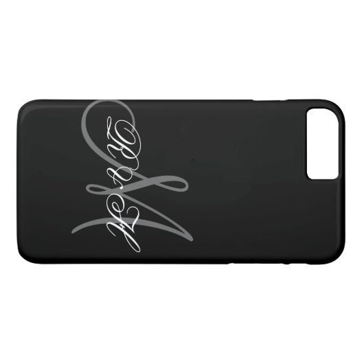 SCHWARZER GRAMM-MONOGRAMM Case-Mate iPhone HÜLLE (Rückseite (Horizontal))