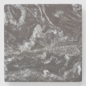 Schwarzer Granit-Getränk-Untersetzer - schwarz u. Steinuntersetzer (Vorderseite)