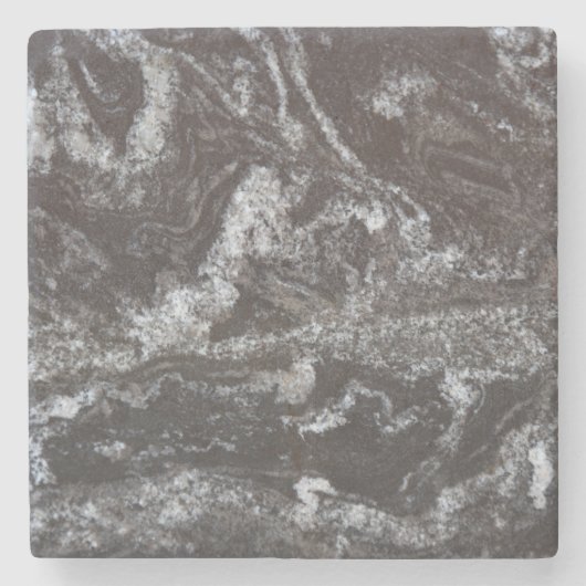 Schwarzer Granit-Getränk-Untersetzer - schwarz u. Steinuntersetzer (Vorderseite)