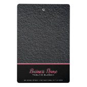 Schwarzer Granit und rosa Streifen Mini Klemmbrett (Rückseite)