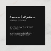 Schwarzer Grau Dripping Abstrakt Nahtlos Elegant Quadratische Visitenkarte (Rückseite)