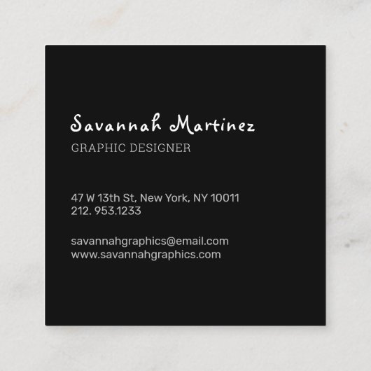 Schwarzer Grau Dripping Abstrakt Nahtlos Elegant Quadratische Visitenkarte (Rückseite)