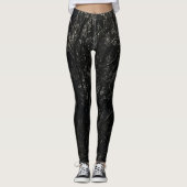 Schwarzer Grau Moderne Dunkle Eiskunst Got Leggings (Vorderseite)