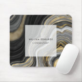 Schwarzer Graue und goldener Marmorstein Mousepad (Mit Mouse)