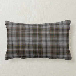 Schwarzer grauer BrownTartan kariert Lendenkissen
