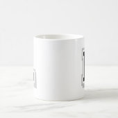 schwarzer grauer Buchstabe L Kaffeetasse (Mittel)