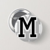 schwarzer grauer Buchstabe M Button (Vorne & Hinten)