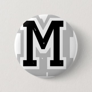 schwarzer grauer Buchstabe M Button