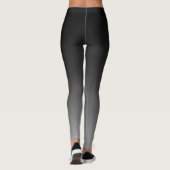 Schwarzer Grauer Ombre Gradient Leggings (Rückseite)