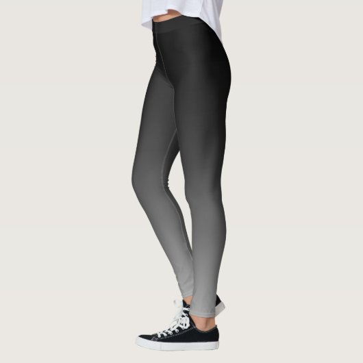 Schwarzer Grauer Ombre Gradient Leggings (Links)
