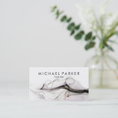 Schwarzer grauer Rauch-abstrakte Geschäfts-Karte Visitenkarte (Stehend Vorderseite)