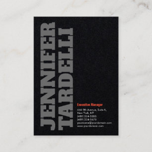 Schwarzer, grauer Schriftart Minimalistisch Modern Visitenkarte