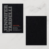 Schwarzer, grauer Schriftart Minimalistisch Modern Visitenkarte (Vorne/Hinten)