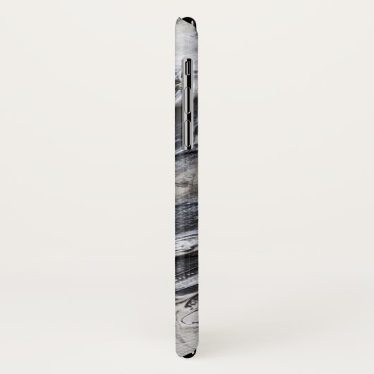 Schwarzer, grauer, weißer abstrakter gemalter Case-Mate iPhone hülle (Hinten/Links)