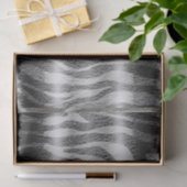 Schwarzer Grauer Zebradruck Monogramm Buchstabe In Seidenpapier (Geschenk)
