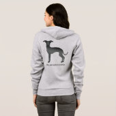 Schwarzer Grauhund Hund mit benutzerdefiniertem Te Hoodie (Schwarz voll)