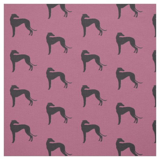 Schwarzer Grauhund Silhouette Hund Kunststoffe Stoff (Muster)