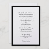 Schwarzer Grenzschimmer traditionelle Monogramm-Ho Einladung (Vorne/Hinten)