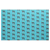 Schwarzer Greyhound Stehend Hund Kunstwerk Stoff (Fat Quarter (45,7 x 55,9 cm))