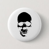 Schwarzer grimmiger Sensenmann Skull Button (Vorderseite)