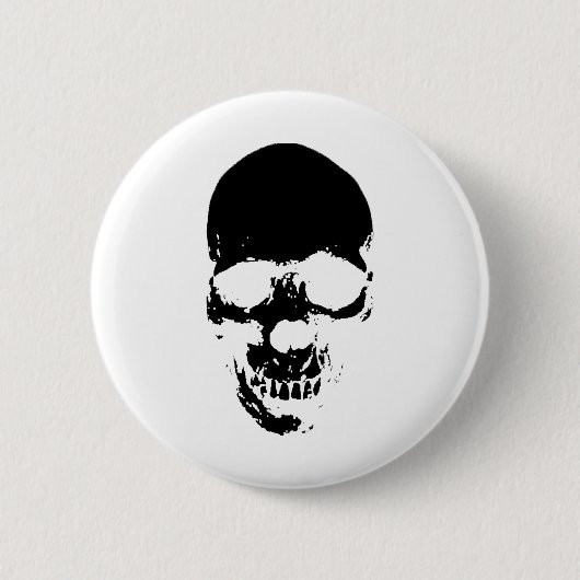 Schwarzer grimmiger Sensenmann Skull Button (Vorderseite)
