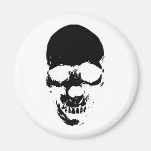 Schwarzer grimmiger Sensenmann Skull Magnet