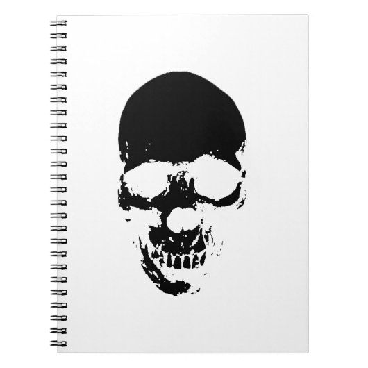 Schwarzer grimmiger Sensenmann Skull Notizblock (Vorderseite)