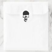 Schwarzer grimmiger Sensenmann Skull Runder Aufkleber (Tasche)