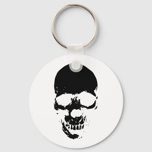 Schwarzer grimmiger Sensenmann Skull Schlüsselanhänger (Vorderseite)