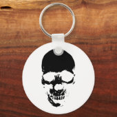 Schwarzer grimmiger Sensenmann Skull Schlüsselanhänger (Vorderseite)
