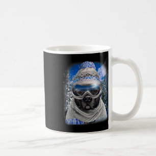 Schwarzer Grubenbull Hund im Winter Ski Kaffeetasse