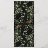 Schwarzer Grüner Botanischer Eukalyptus Moderne Ho Menükarte (Rückseite)