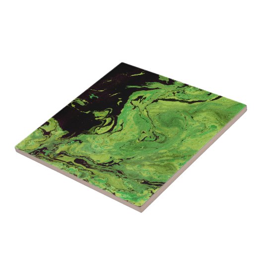 Schwarzer grüner Marmor Fliese (Seite)