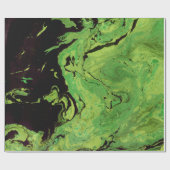 Schwarzer grüner Marmor Geschenkpapier (Flach)