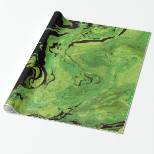 Schwarzer grüner Marmor Geschenkpapier