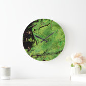 Schwarzer grüner Marmor Große Wanduhr (Zuhause)